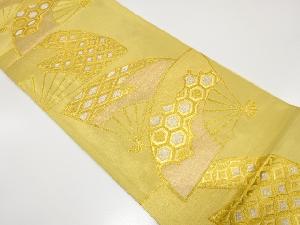 アンティーク　扇面に古典柄織り出し袋帯（材料）